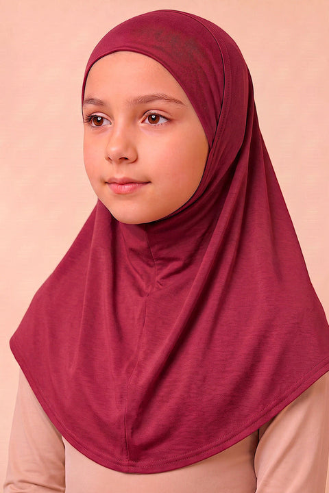 Mulberry children's full coverage hijab under cap