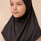 Black children's full coverage hijab under cap