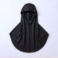 Black children's full coverage hijab under cap, second view