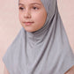Cloud grey children's full coverage hijab under cap