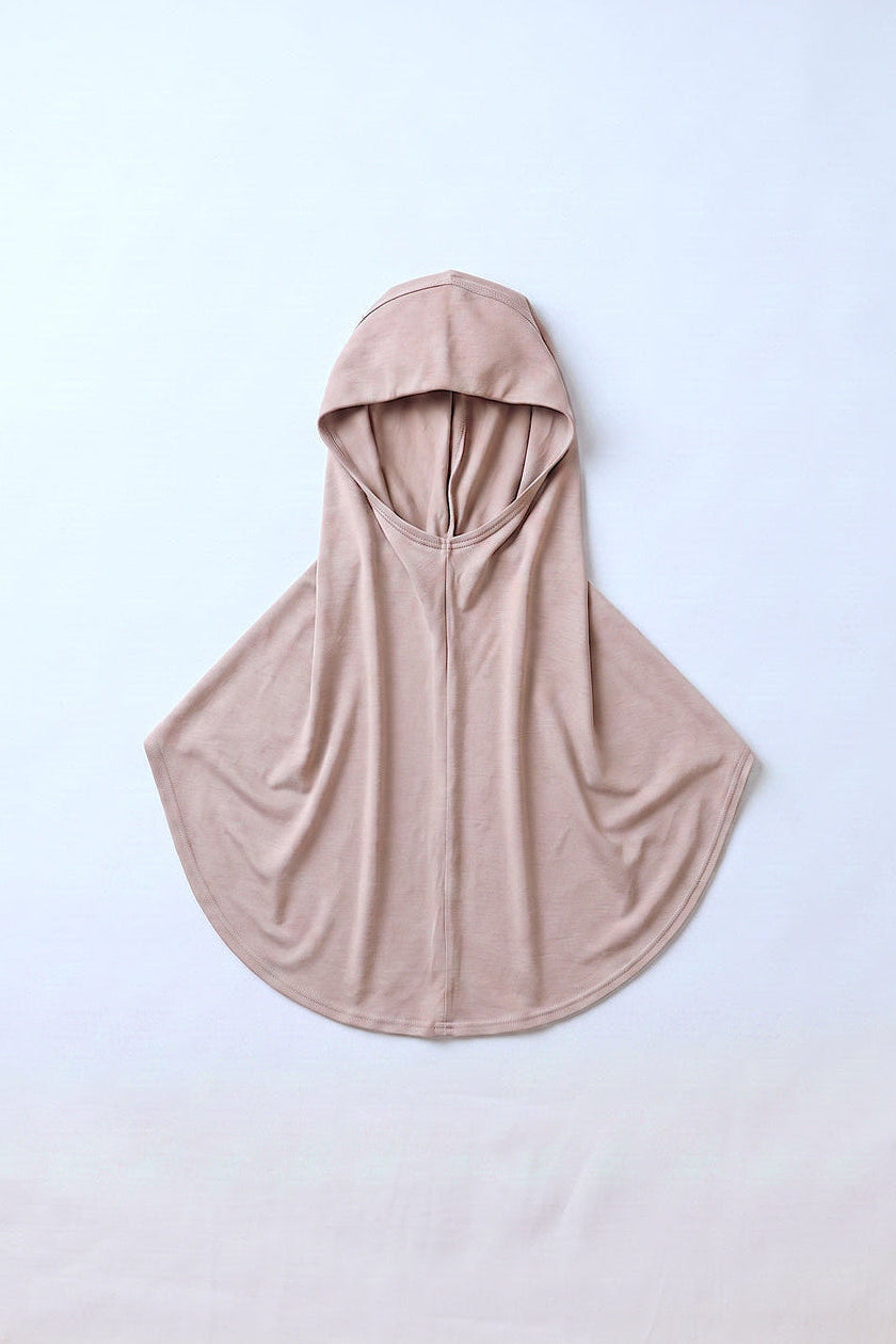 Blush children's full coverage hijab under cap, second view
