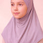 Mauve children's full coverage hijab under cap