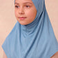 Sky blue children's full coverage hijab under cap