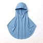 Sky blue children's full coverage hijab under cap, second view