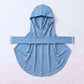 Sky blue adult snap hijab under cap, second view