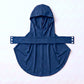 Navy adult snap hijab under cap, second view