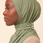 Desert sage adult snap hijab under cap