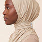 Sand adult snap hijab under cap