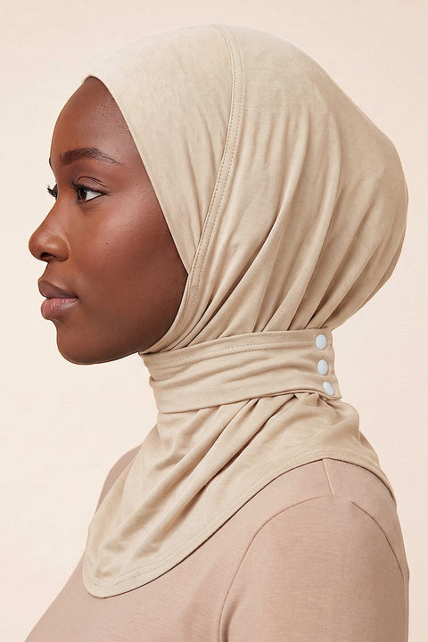 Sand adult snap hijab under cap