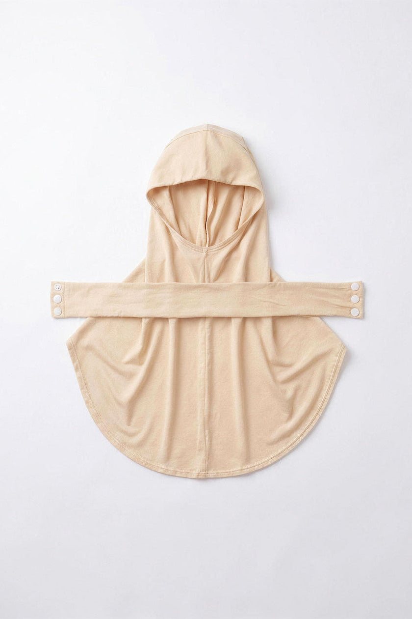 Sand adult snap hijab under cap, second view