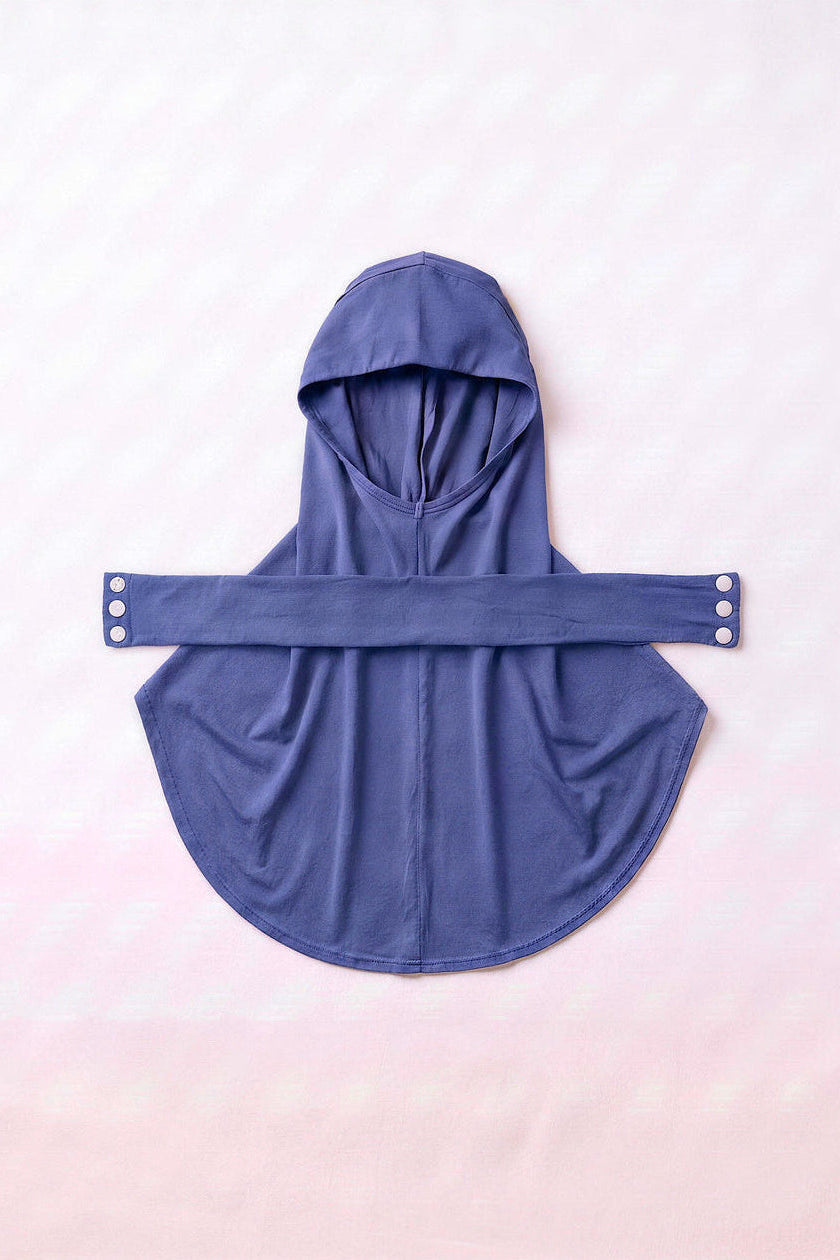Iris adult snap hijab under cap, second view