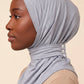 Cloud grey adult snap hijab under cap