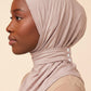Blush adult snap hijab under cap