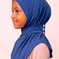 Navy children's snap hijab under cap