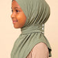 Desert sage children's snap hijab under cap