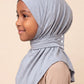 Cloud grey children's snap hijab under cap