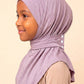 Mauve children's snap hijab under cap