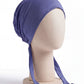 Iris tie back hijab under cap, second view
