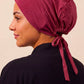 Mulberry tie back hijab under cap