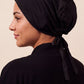 Black tie back hijab under cap