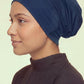 Navy tube hijab under cap
