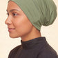 Desert sage tube hijab under cap
