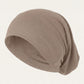 Mocha tube hijab under cap, second view