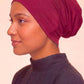 Mulberry tube hijab under cap