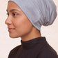 Cloud grey tube hijab under cap