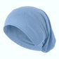 Sky blue tube hijab under cap, second view