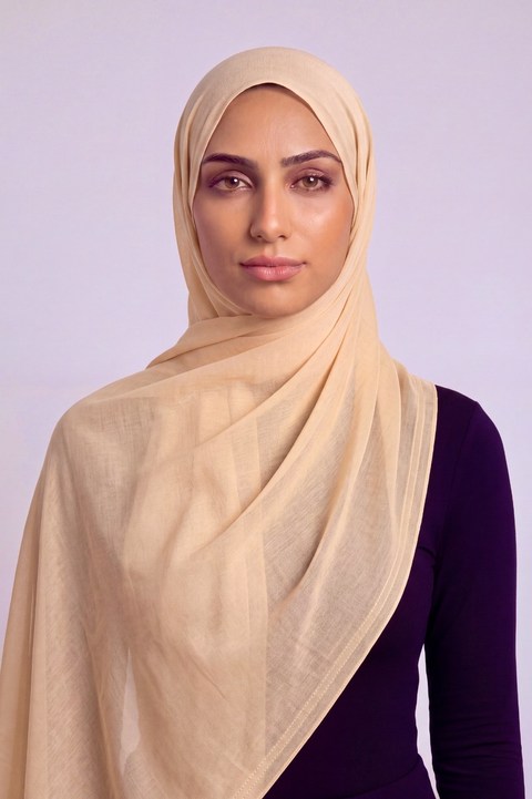 Golden Hour Double Stitch Thai Modal hijab by Al Emira