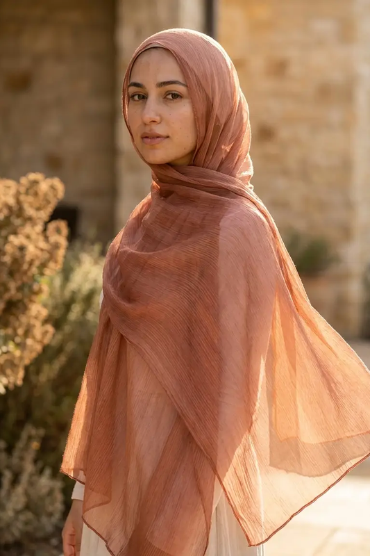 Terracotta Crinkle Edition Thai Modal hijab by Al Emira