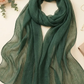 Forest green crinkle textured modal hijab, 190 x 85cm