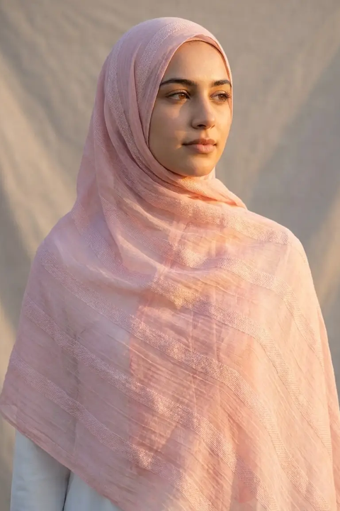 Blush Pink Dobby Edition Thai Modal hijab by Al Emira