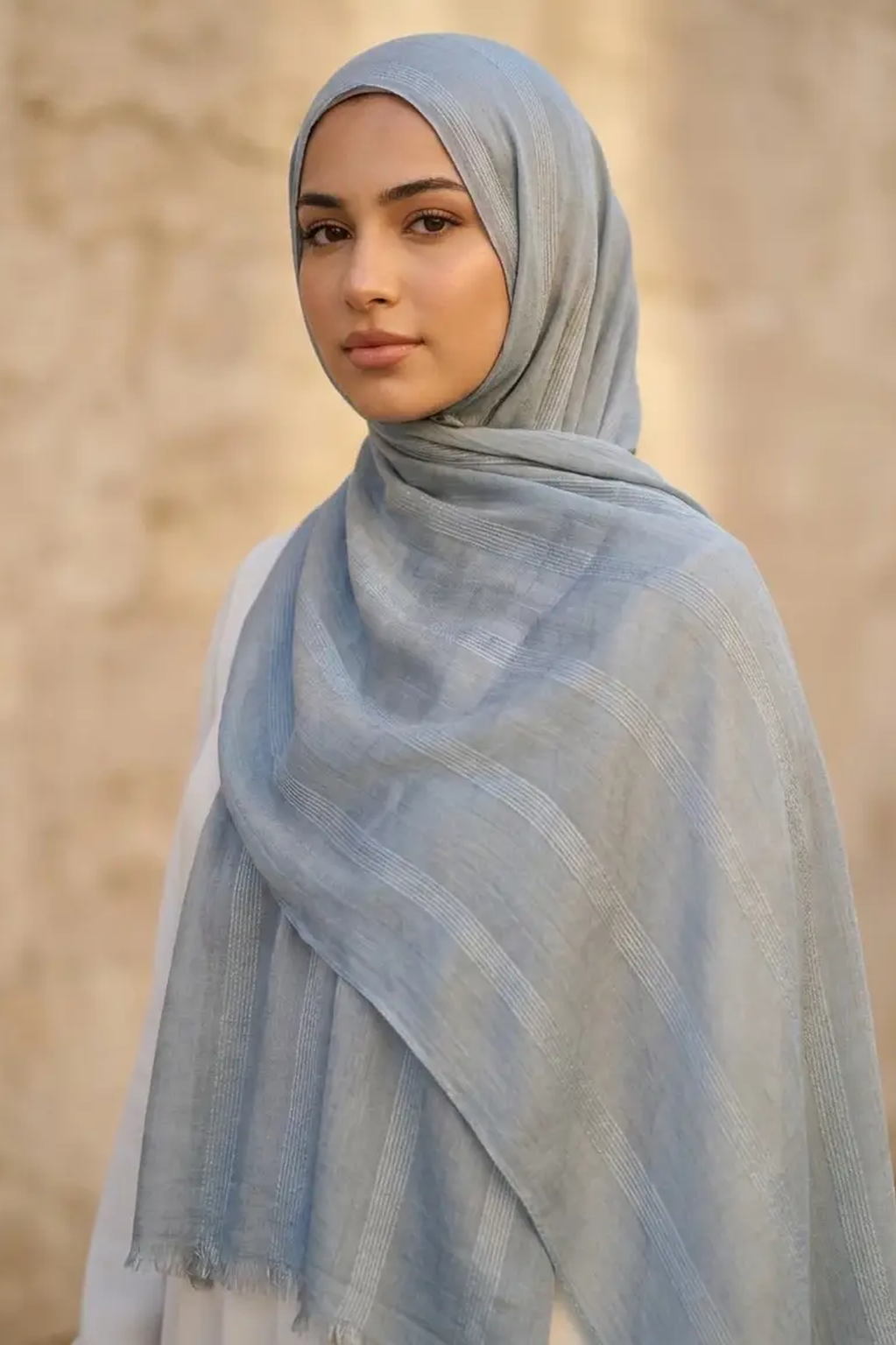 Powder Silver Dobby Edition Thai Modal hijab by Al Emira
