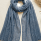 Soft denim blue slub textured modal hijab, 190 x 85cm