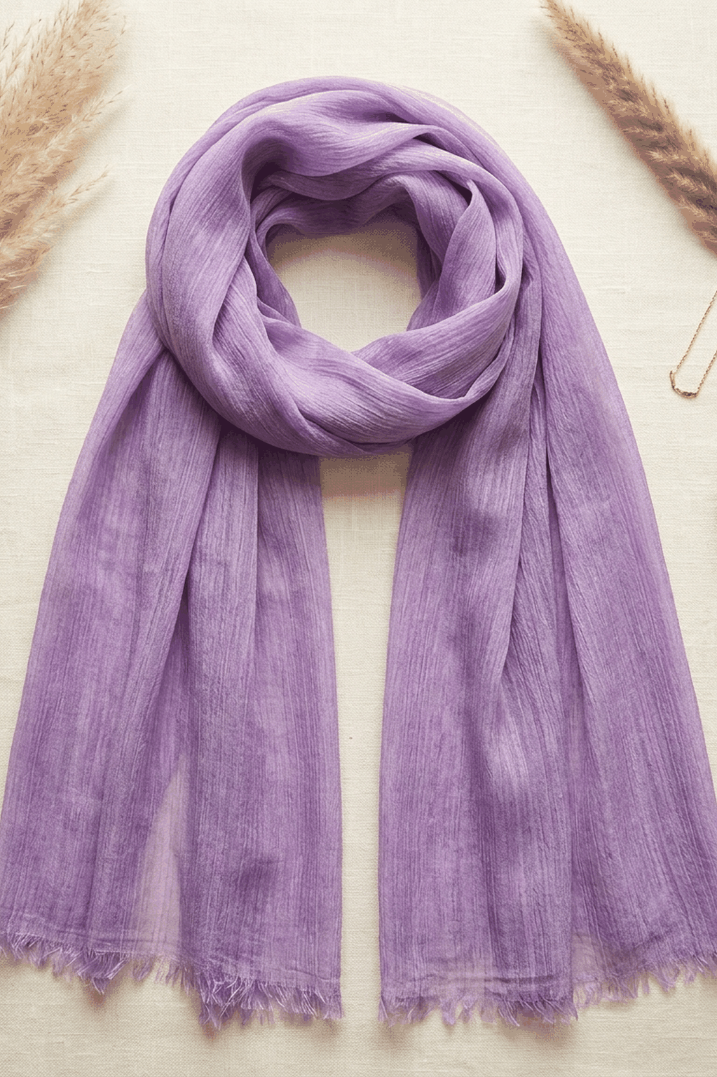 Soft lilac slub textured modal hijab, 190 x 85cm