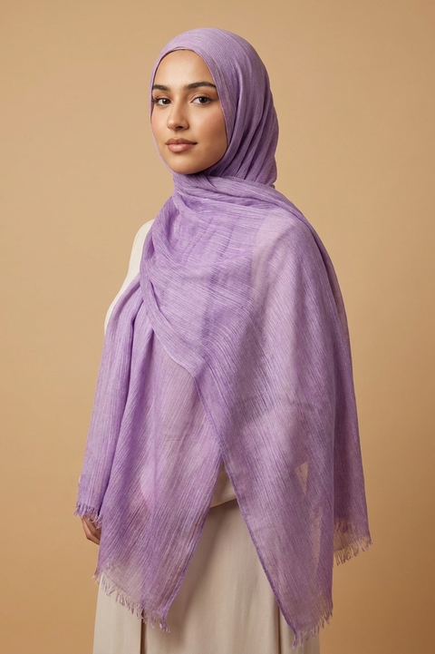 Wisteria Lilac Slub Weave Edition Thai Modal hijab by Al Emira