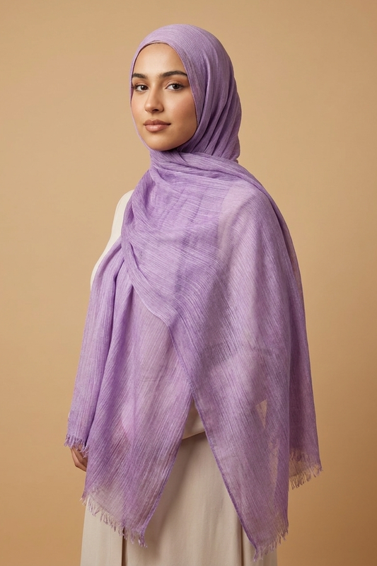 Wisteria Lilac Slub Weave Edition Thai Modal hijab by Al Emira