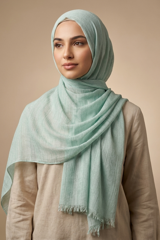 Mint Forest Slub Weave Edition Thai Modal hijab by Al Emira