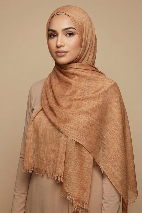 Caramel Spice Slub Weave Edition Thai Modal hijab by Al Emira