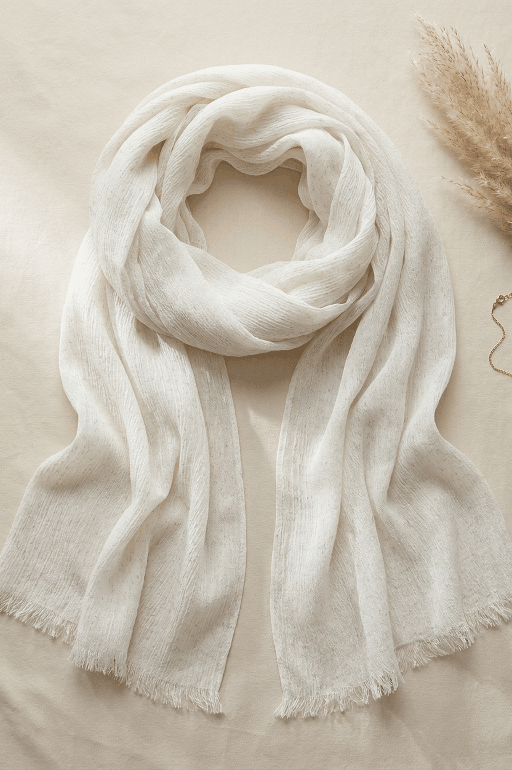 Ivory stonewash speckle modal hijab, 190 x 85cm