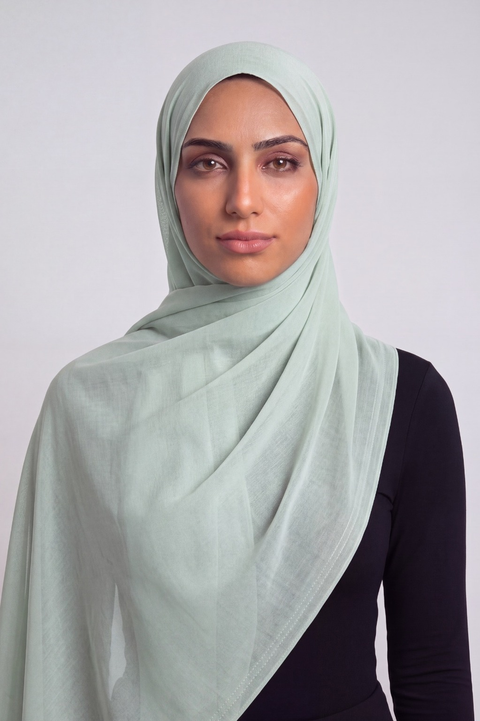 Ice Mint Double Stitch Thai Modal hijab by Al Emira