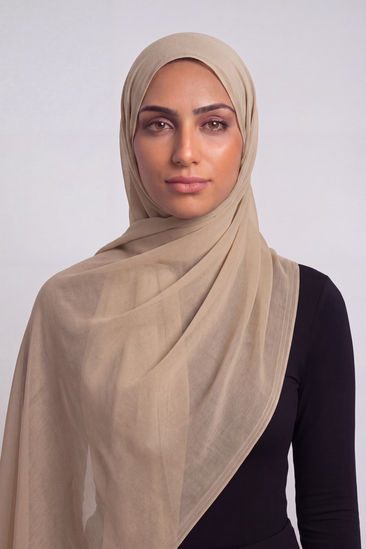 Latte Double Stitch Thai Modal hijab by Al Emira