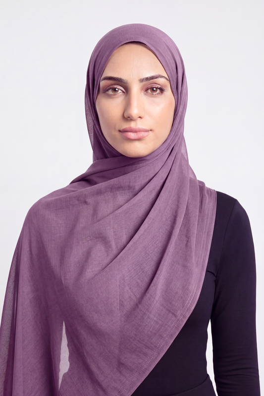Lavender Double Stitch Thai Modal hijab by Al Emira