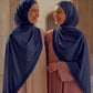 Al Emira Navy Quincunx hijab in a jersey, cotton and silk blend