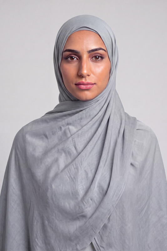 Platinum Blue Single Stitch Thai Modal hijab by Al Emira