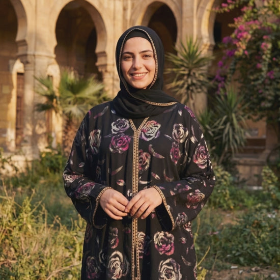 Video of the Rosette abaya in Orchid