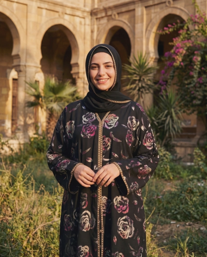Video of the Rosette abaya in Orchid