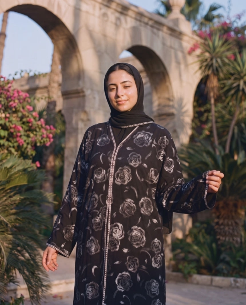 Video of the Rosette abaya in Onyx